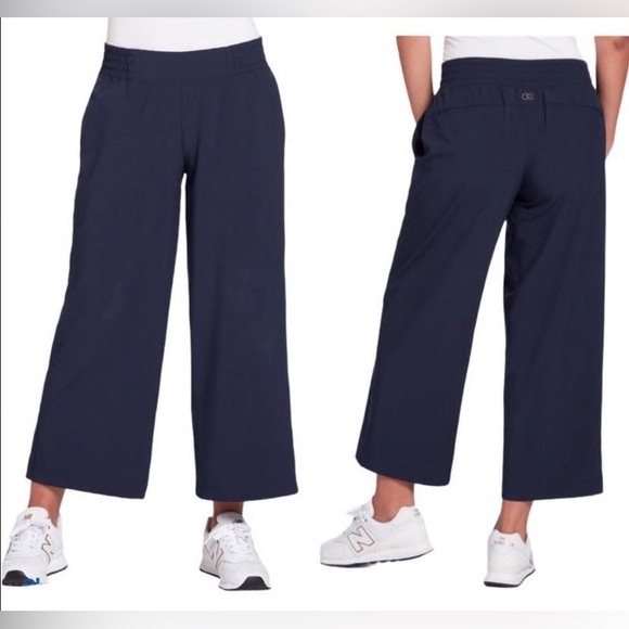 CALIA by Carrie Underwood Pants - CALIA Journey Cropped Wide Leg High Rise Athletic Pants Blue Women’s Size Medium